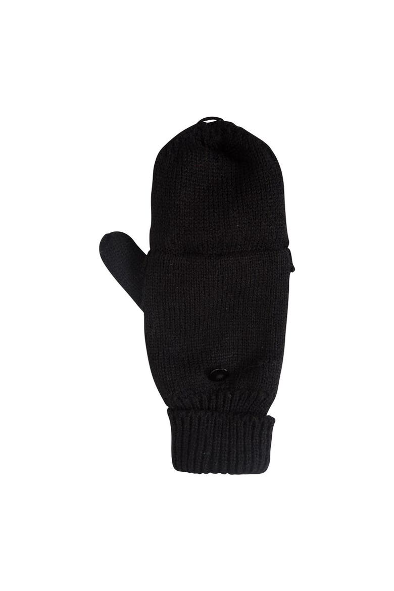Fingerless Knitted Mittens, Alternate, color, Black