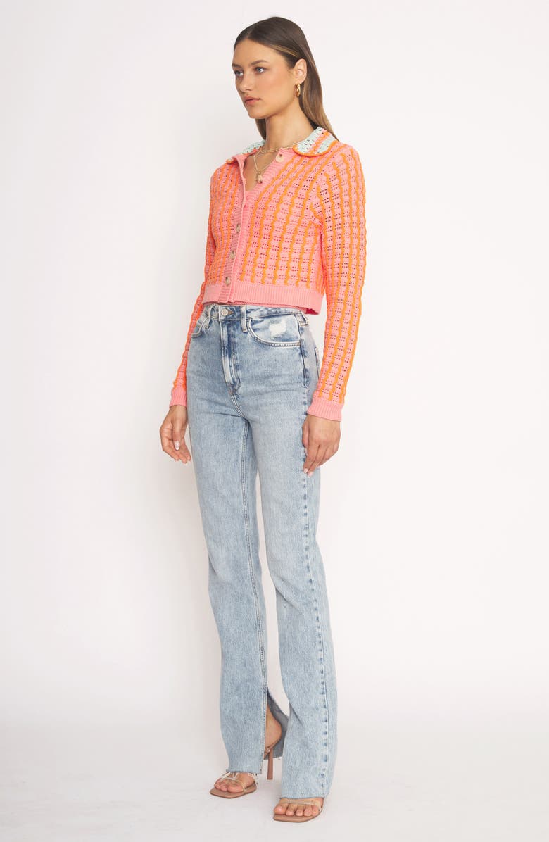 4SI3NNA Amelie Open Stitch Crop Cardigan, Alternate, color,