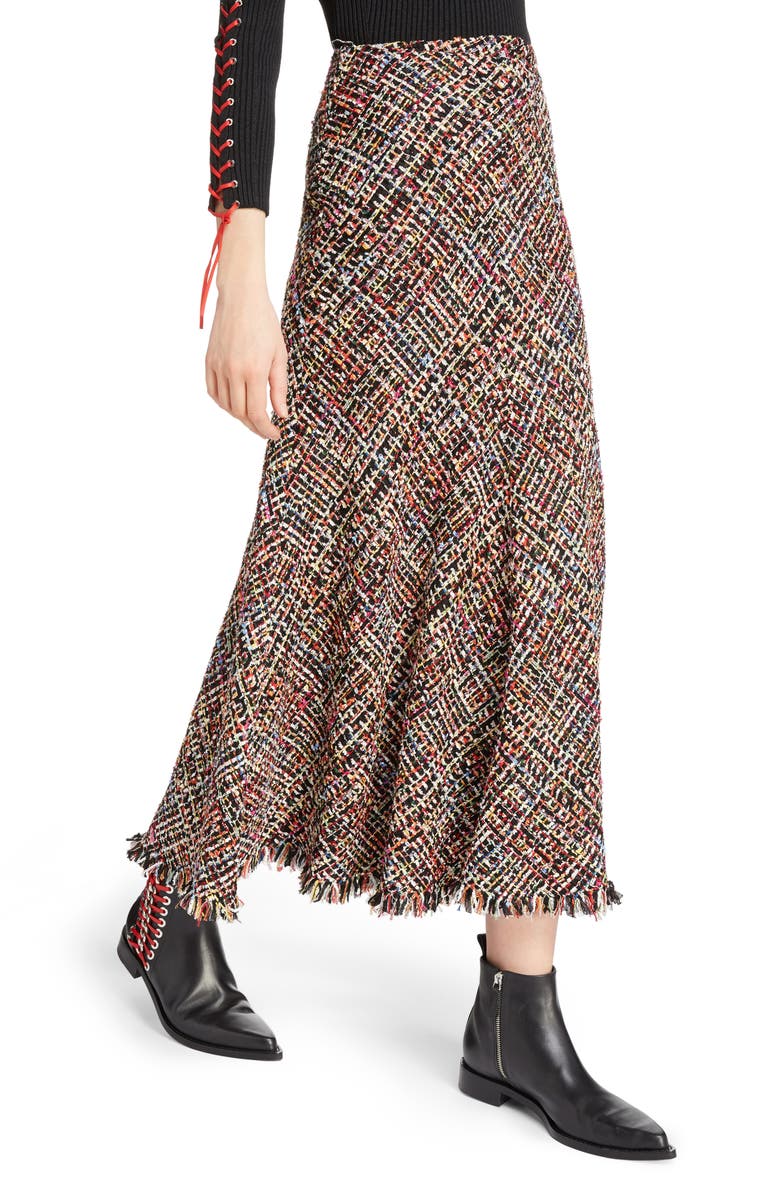 McQueen Alexander McQueen Wishing Tree Tweed Skirt, Alternate, color, 
