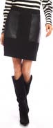 Karen Kane Mixed Media Faux Leather Pencil Skirt