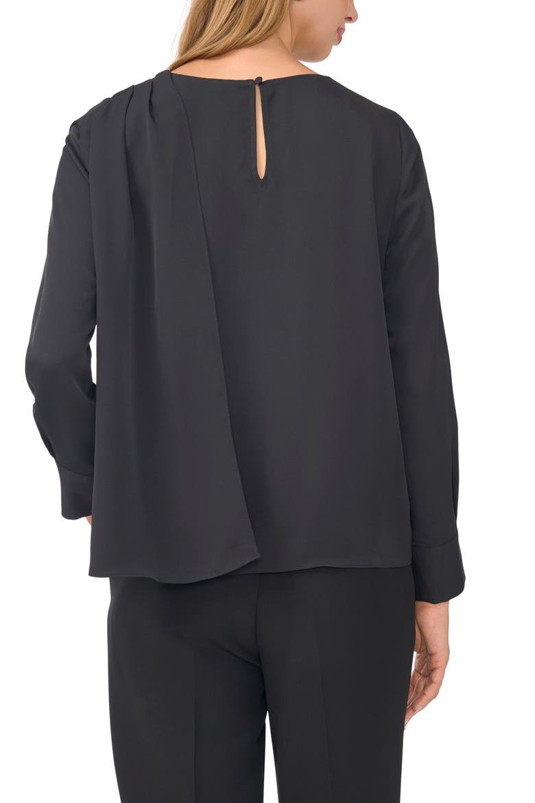 Draped Cowl Neck Top, Alternate, color, RICH BLACK