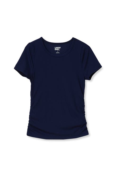 Girls Short Sleeve Active Ribbed Tee