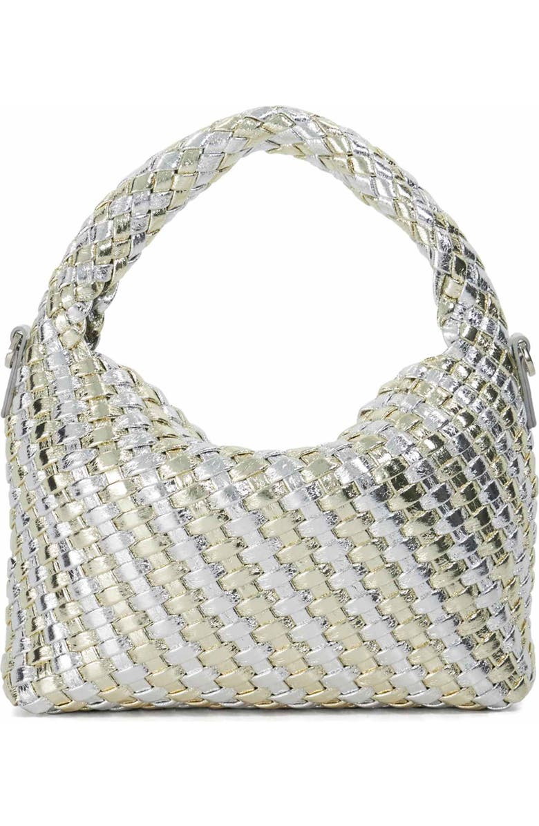 Dune London Dinkydeliberate Woven Top Handle Bag, Alternate, color, Silver