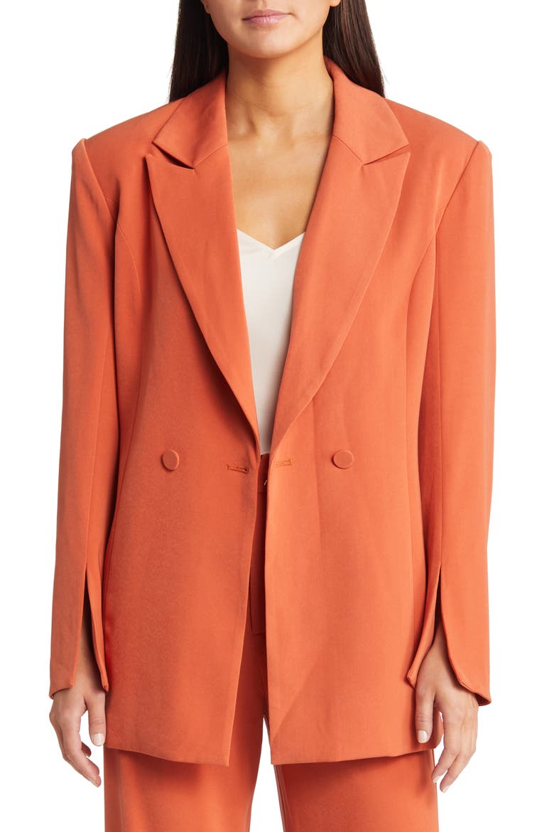 Alice Split Cuff Blazer, Main, color, TAN