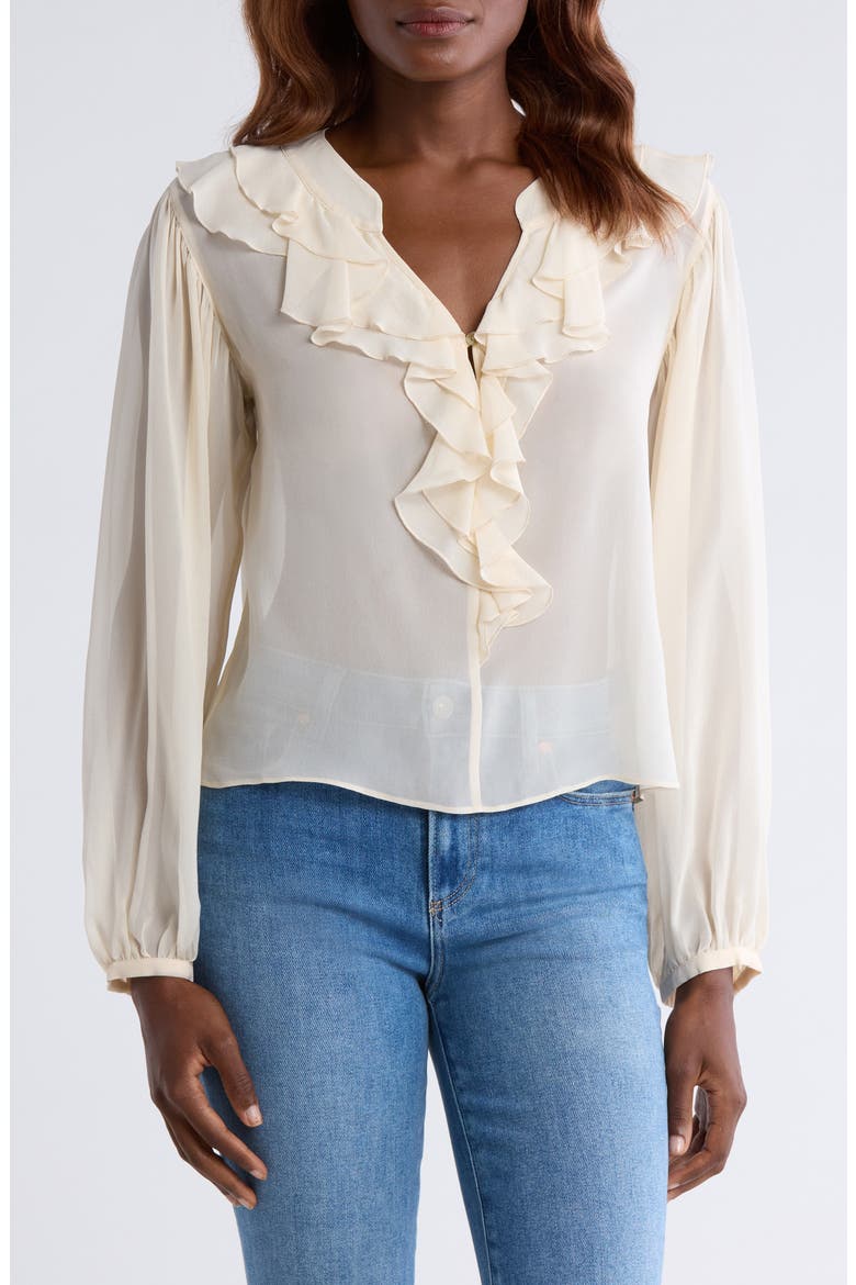 Gemelli Silk Top, Main, color, OYSTER WHITE