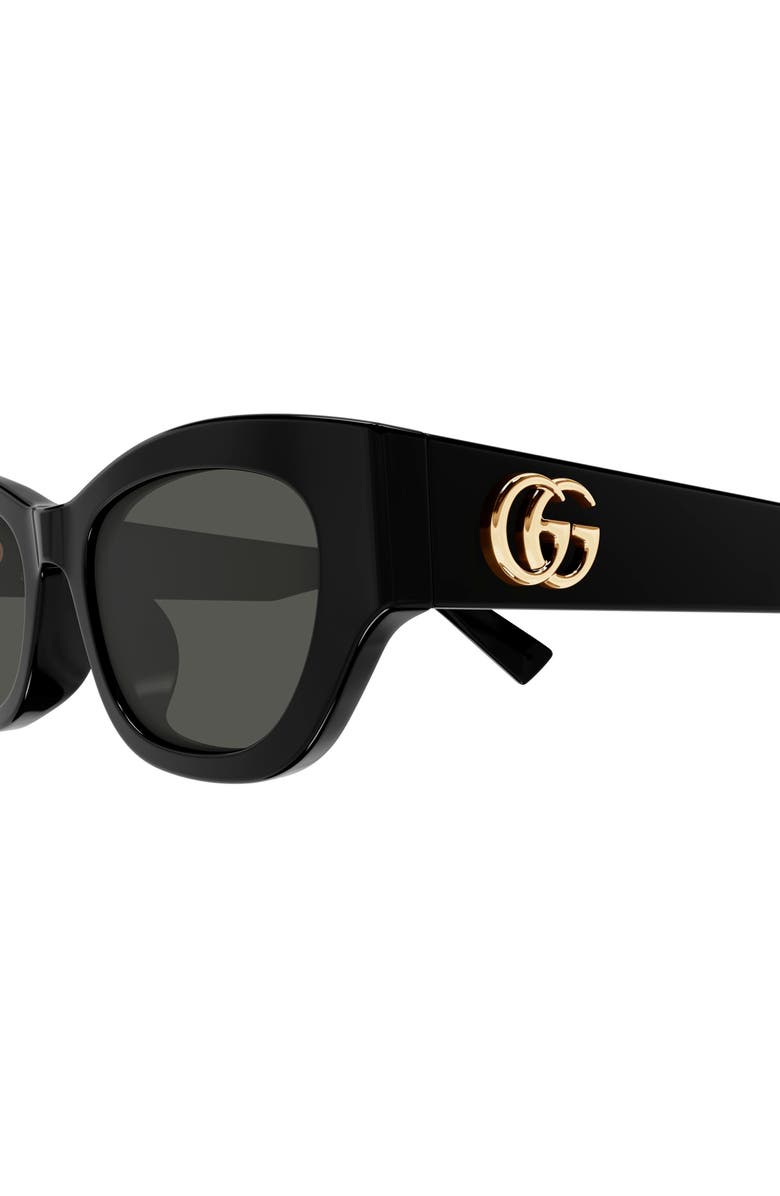 Gucci 53mm Cat Eye Sunglasses, Alternate, color, Black