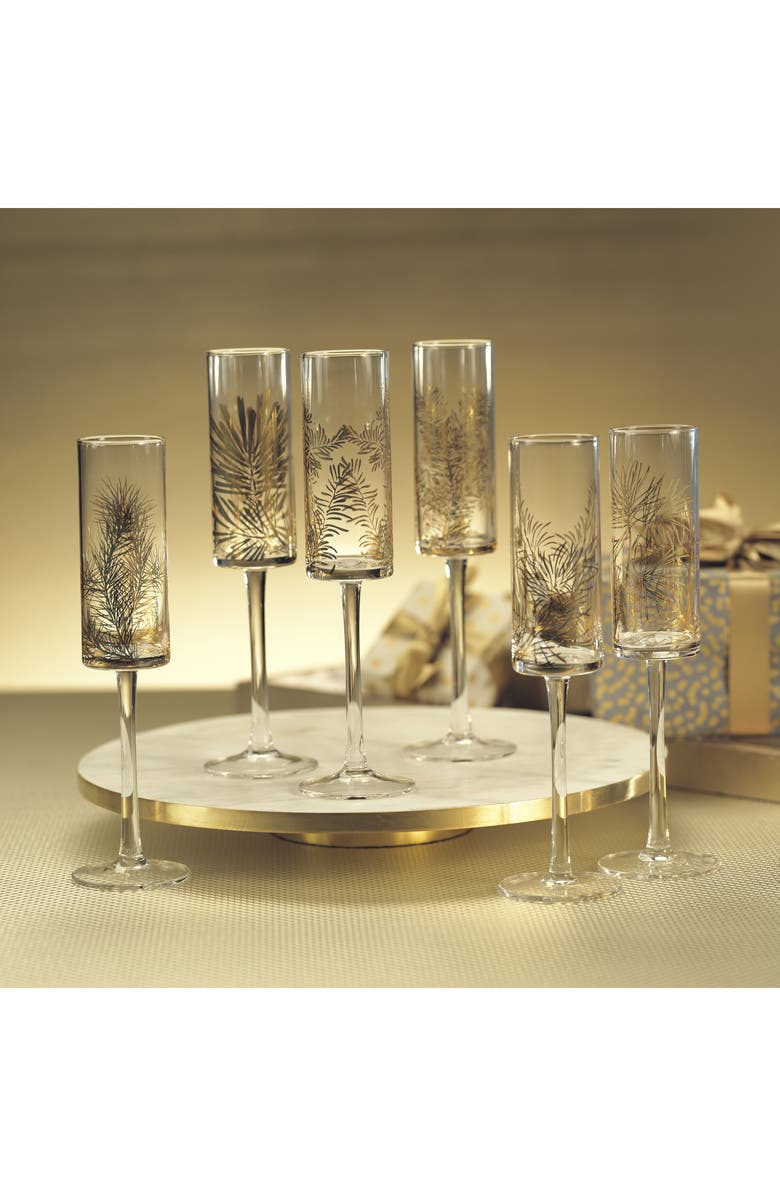 Zodax Festivity Set of 4 Champagne Flutes, Alternate, color, 