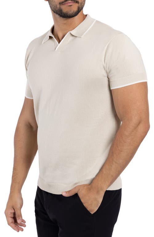 X-ray Xray V-neck Polo Sweater In Oatmeal