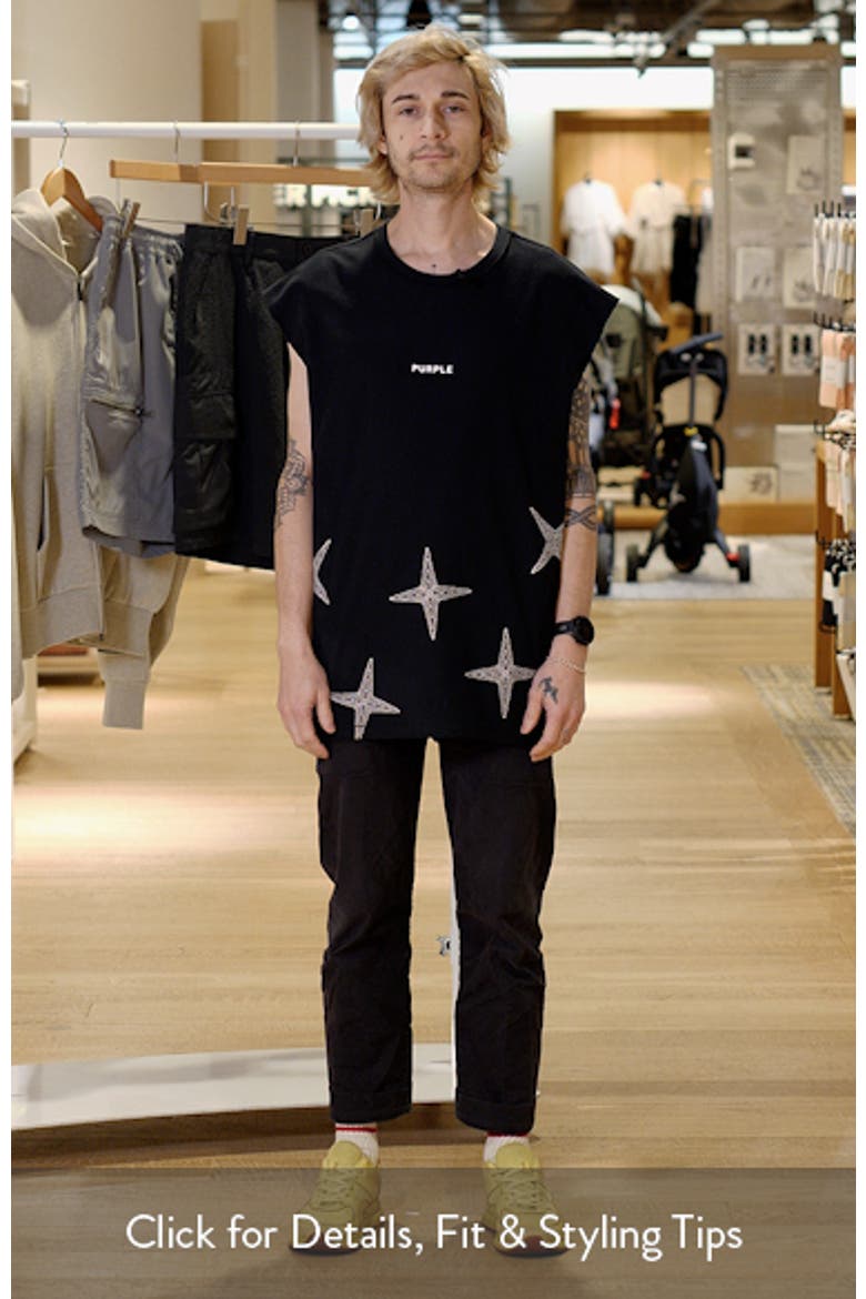Textured Cotton Jersey Graphic Muscle Tee video