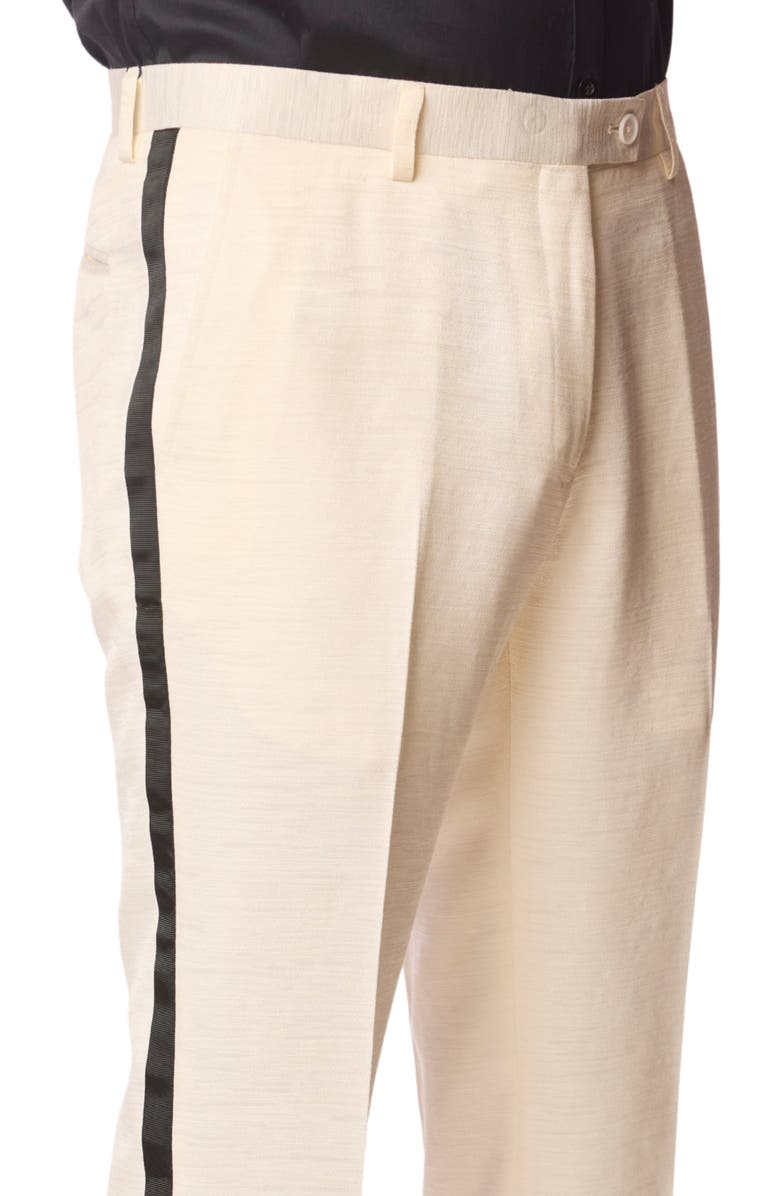 PAISLEY & GRAY Slim Fit Sloane Tuxedo Pants, Alternate, color, Milk White Jacquard