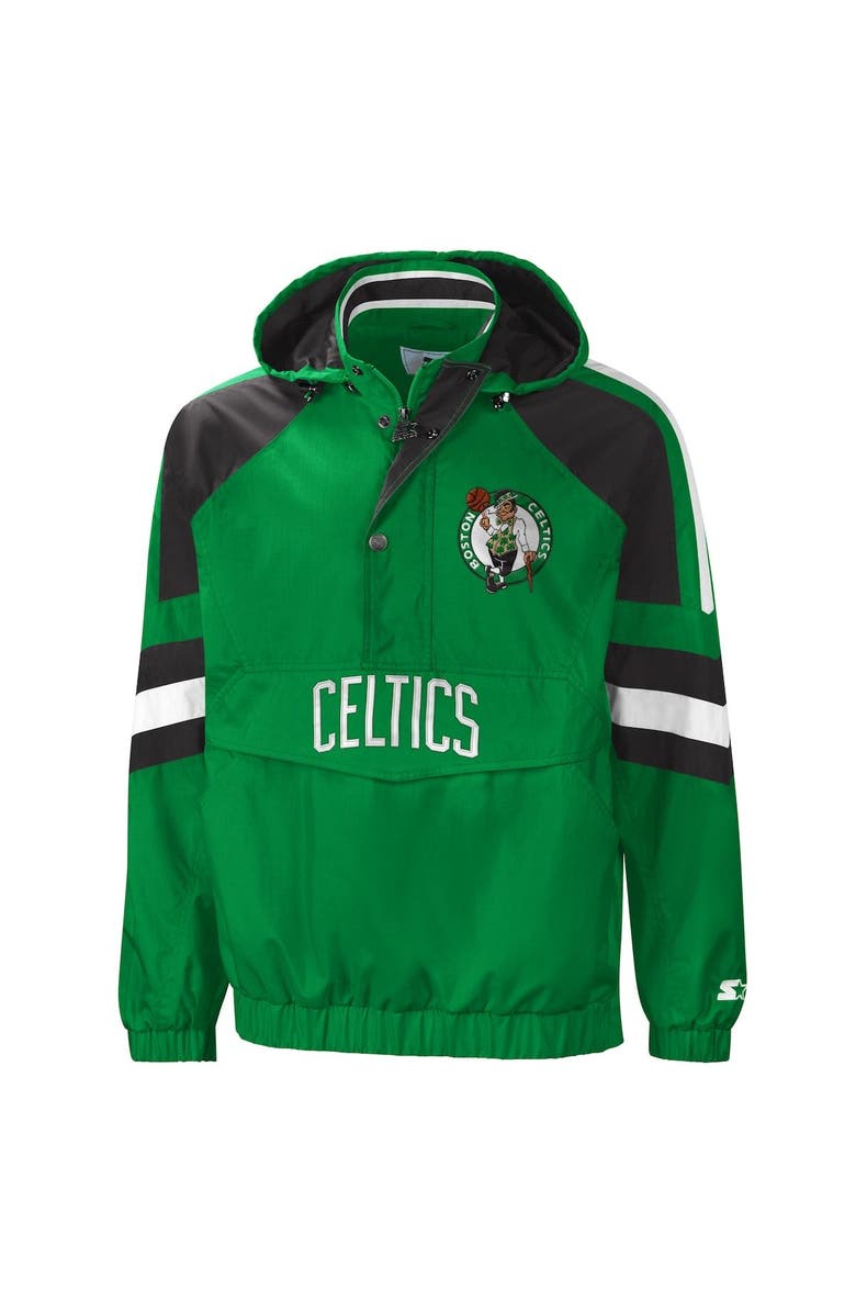 STARTER Men's Starter Kelly Green/Black Boston Celtics The Pro II Half-Zip Jacket, Alternate, color, 