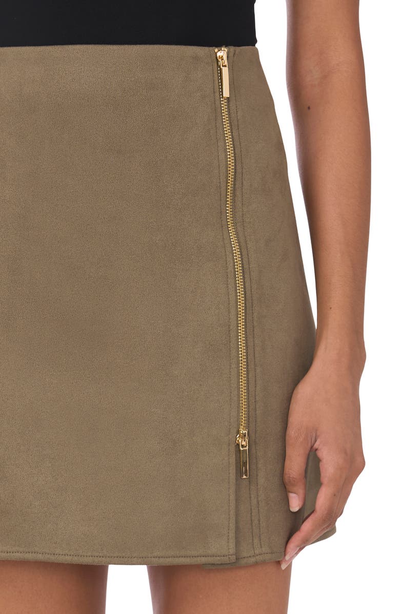 Parker Side Zip Faux Suede Miniskirt, Alternate, color,