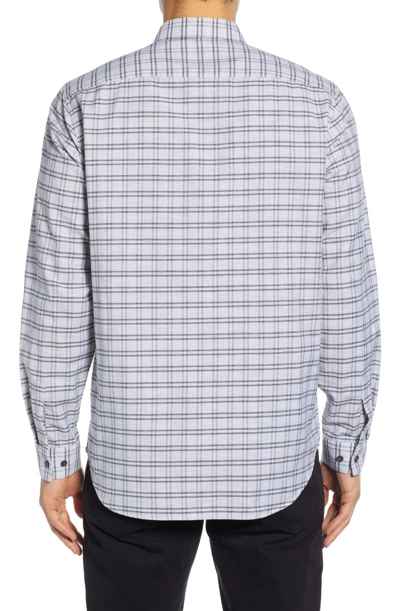 Theory Tait Slim Fit Jaspé Grid Sport Shirt, Alternate, color,