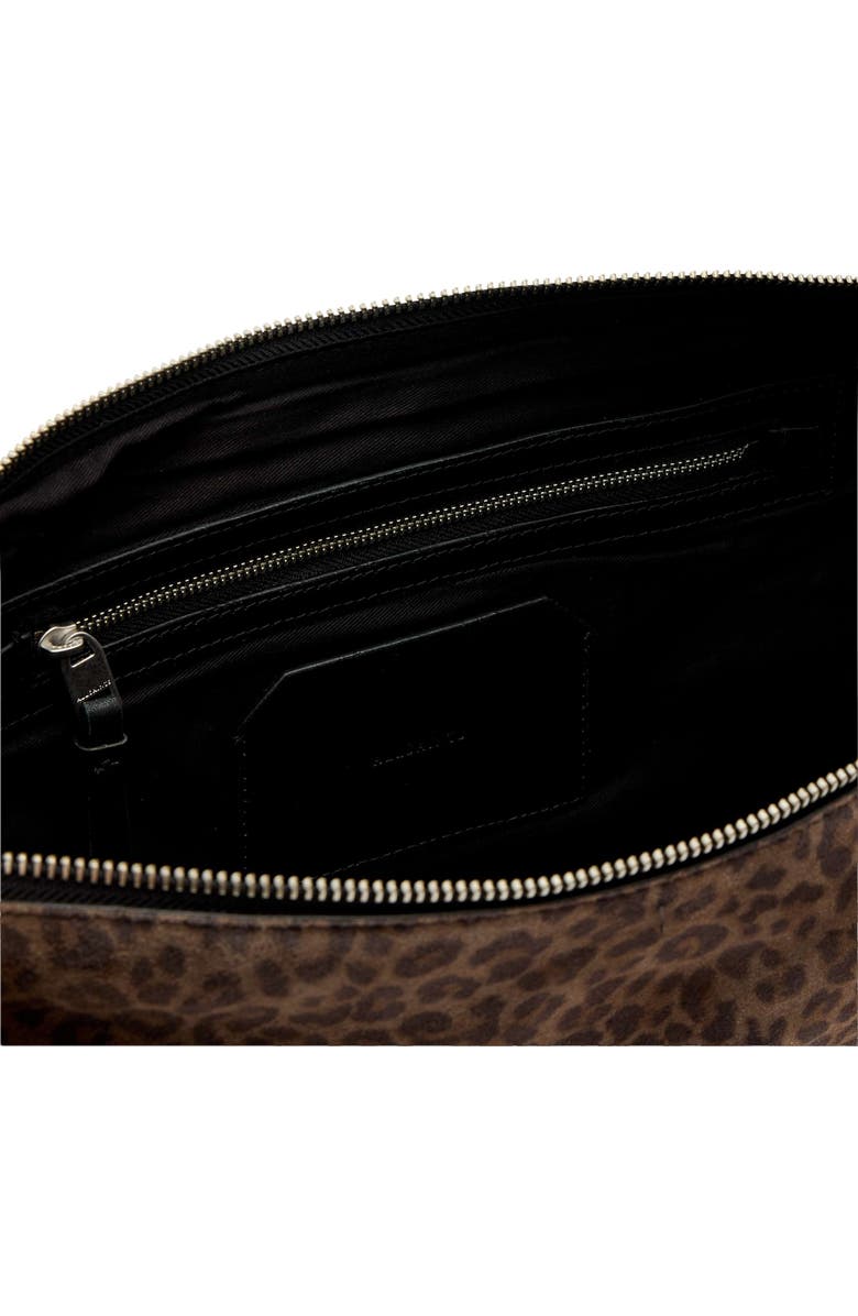 AllSaints Half Moon Leather Shoulder Bag, Alternate, color, Lepoard Brown