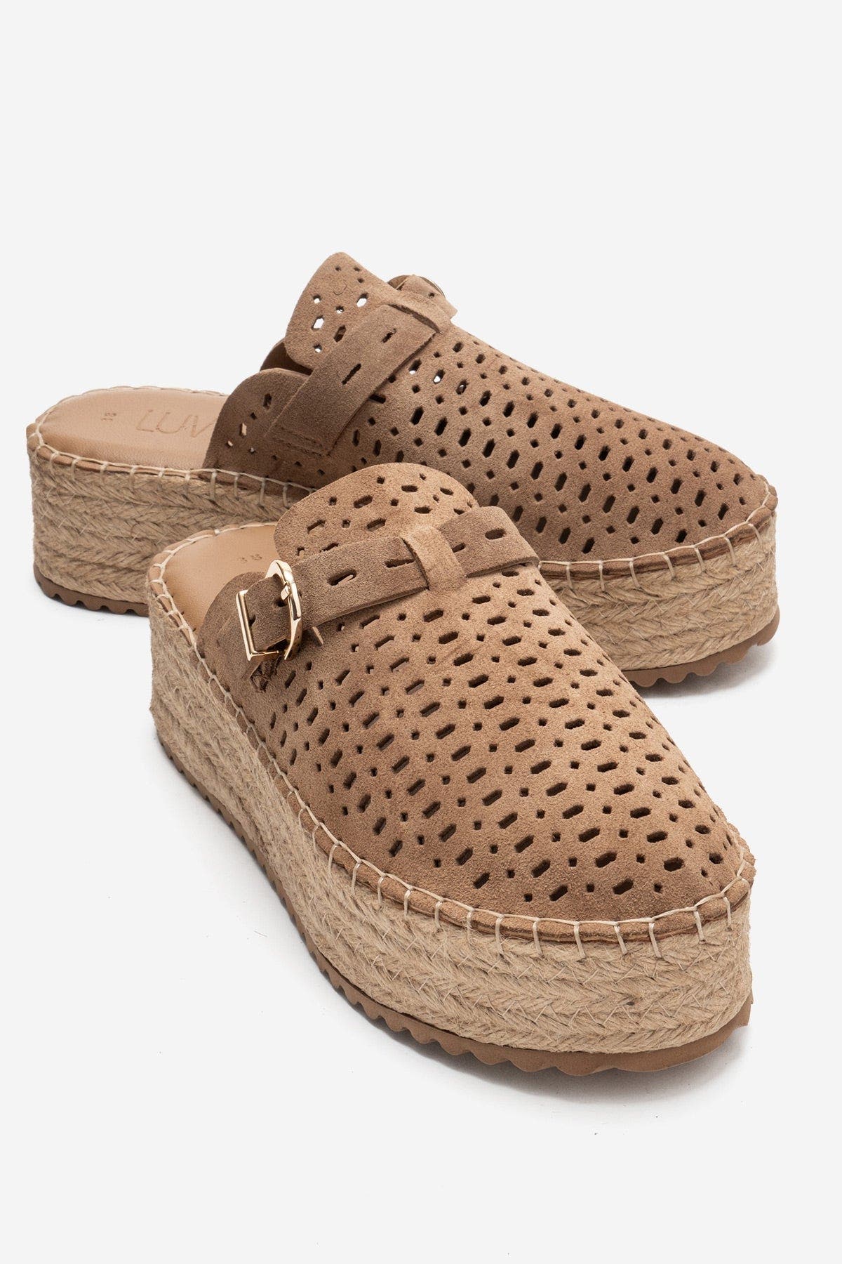 Louis Leather Platform Sandal, Alternate, color, Cognac Suede