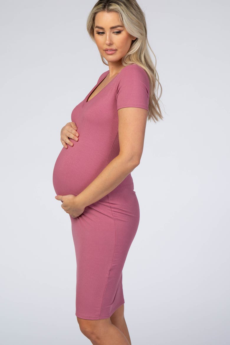 Ribbed Dress, Alternate, color, Mauve