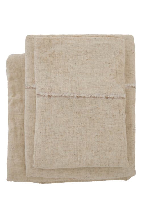 Pom Pom At Home Frayed Edge Sheet Set In Brown
