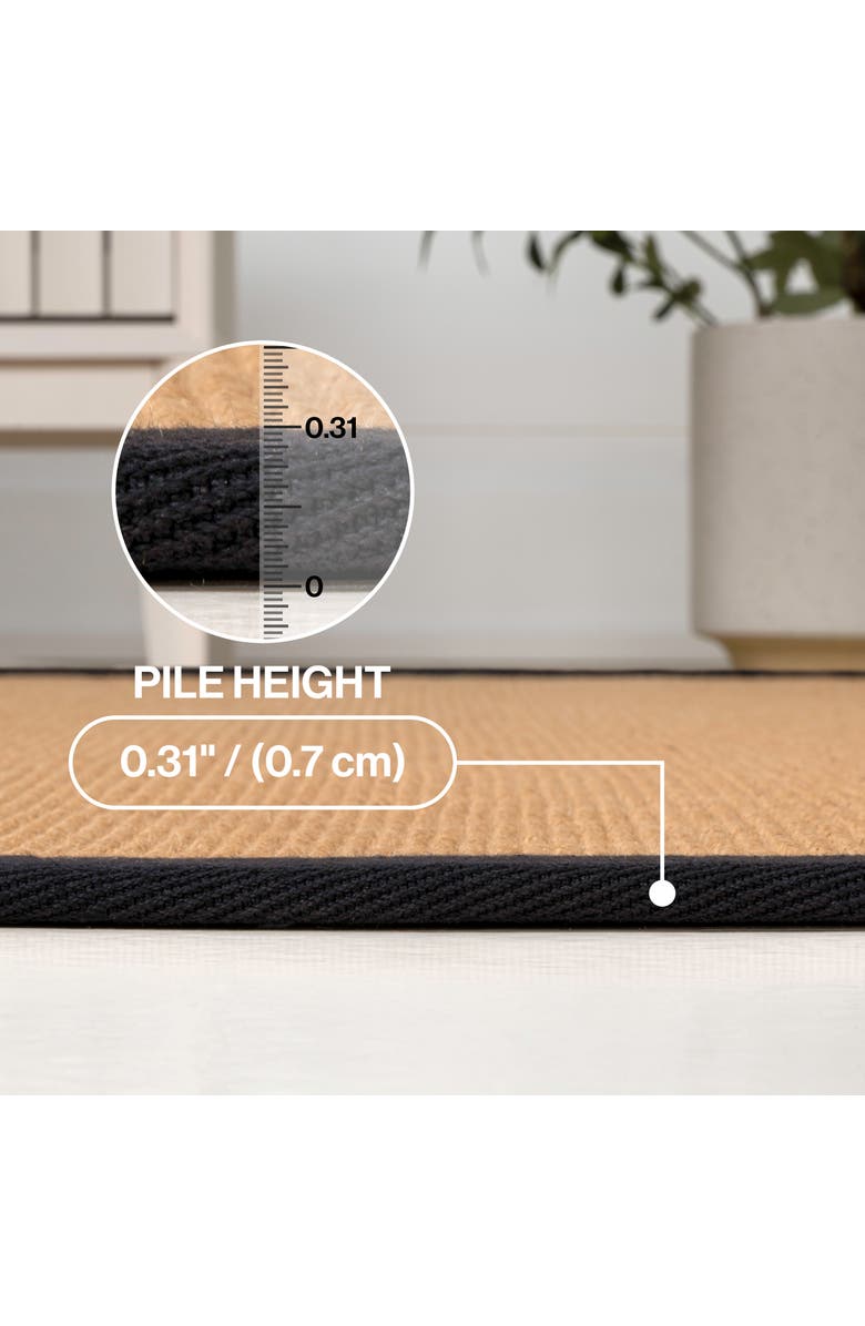 JONATHAN Y Camden Farmhouse Cottage Border Jute Area Rug, Alternate, color, Natural/Black