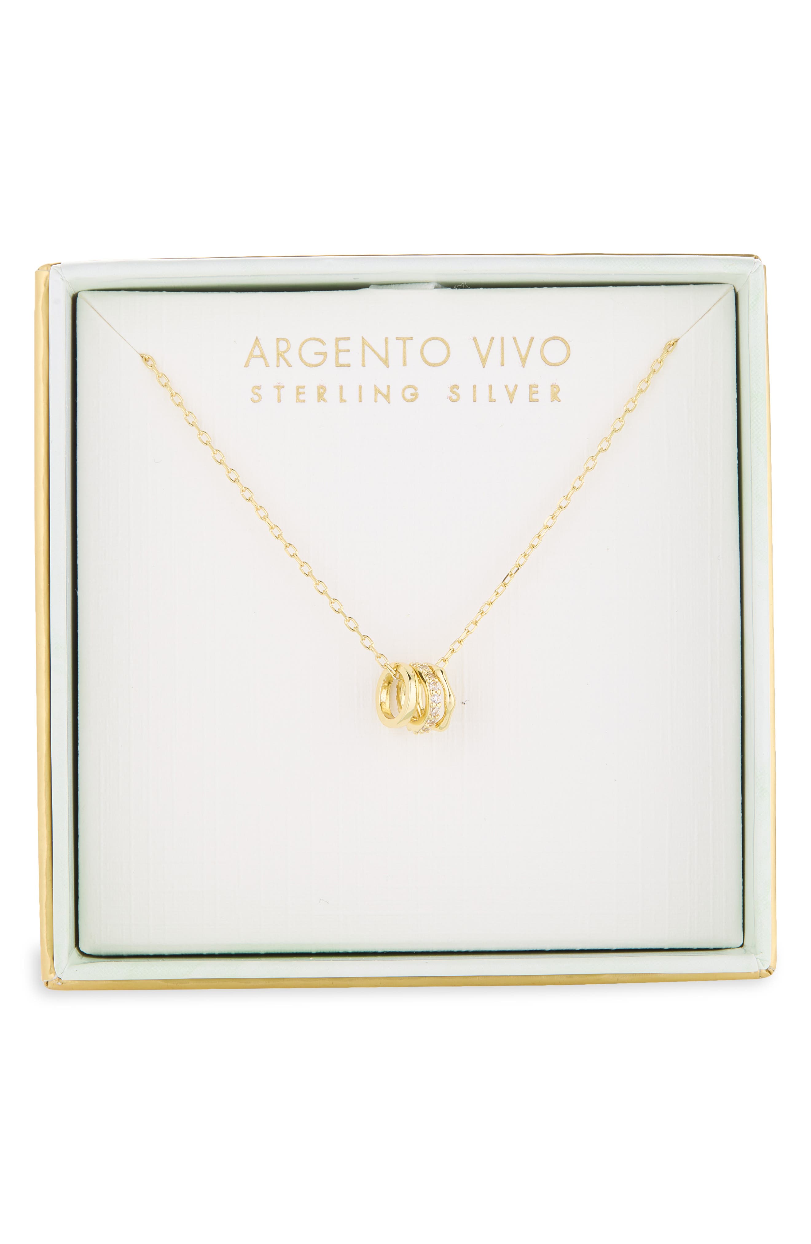 Triple Ring Pendant Necklace