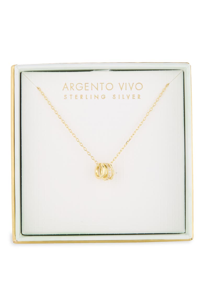 Triple Ring Pendant Necklace, Main, color, GOLD