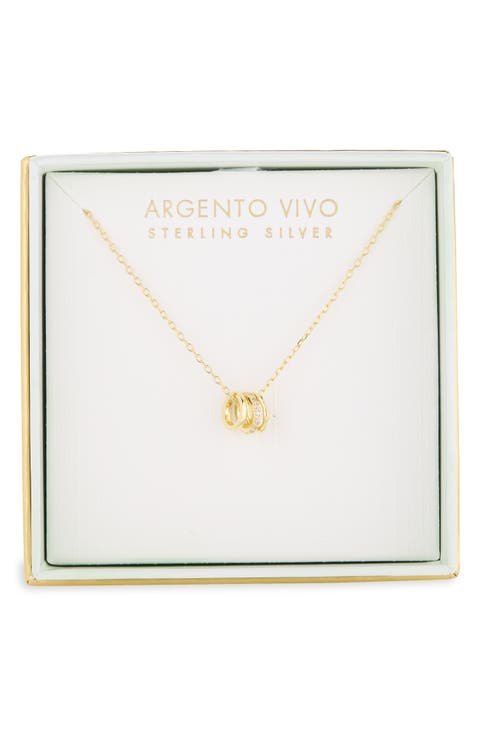Triple Ring Pendant Necklace