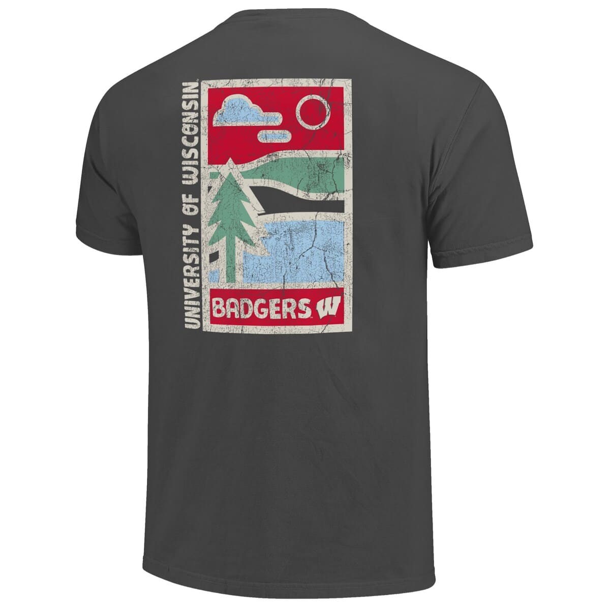 IMAGE ONE Men's Graphite Wisconsin Badgers Comfort Colors Minimal Vista ...