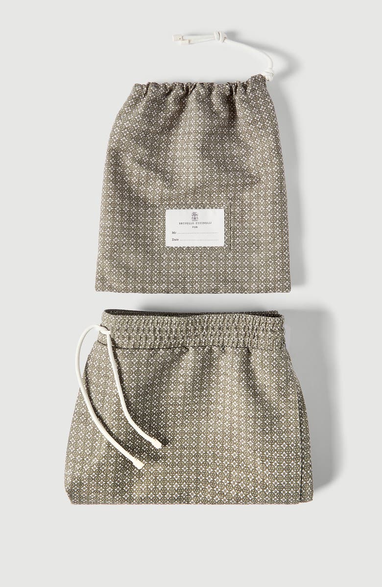 Brunello Cucinelli Swimsuit with print, Alternate, color, Brown