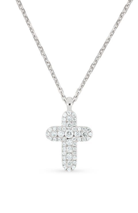 Audrey 18k Gold Diamond Cross Pendant Necklace