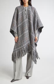 Johnstons of Elgin Plaid Wool Cape