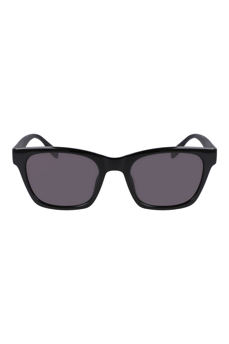 53mm Rectangular Sunglasses, Main, color, BLACK