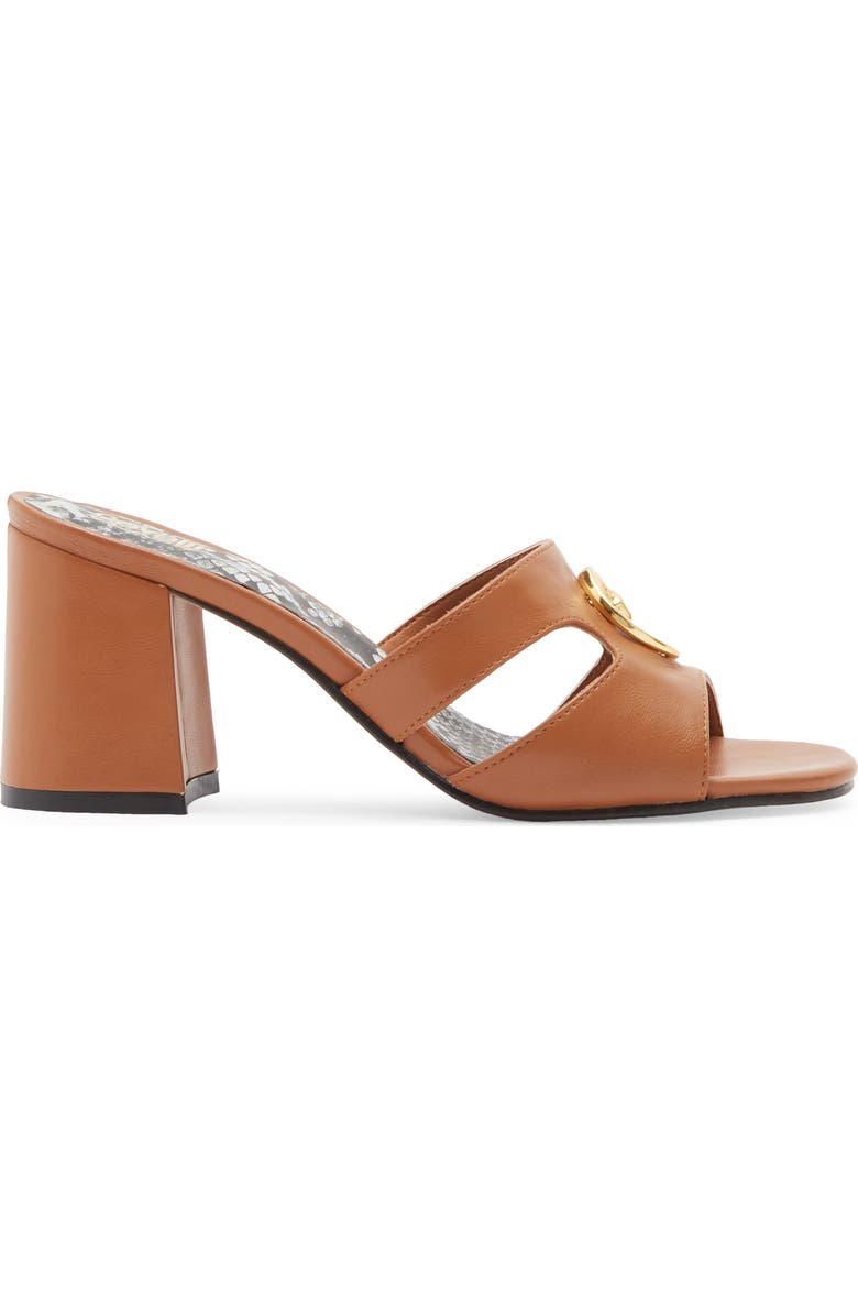 Roberto Cavalli Block Heel Slide Sandal, Alternate, color, Tan