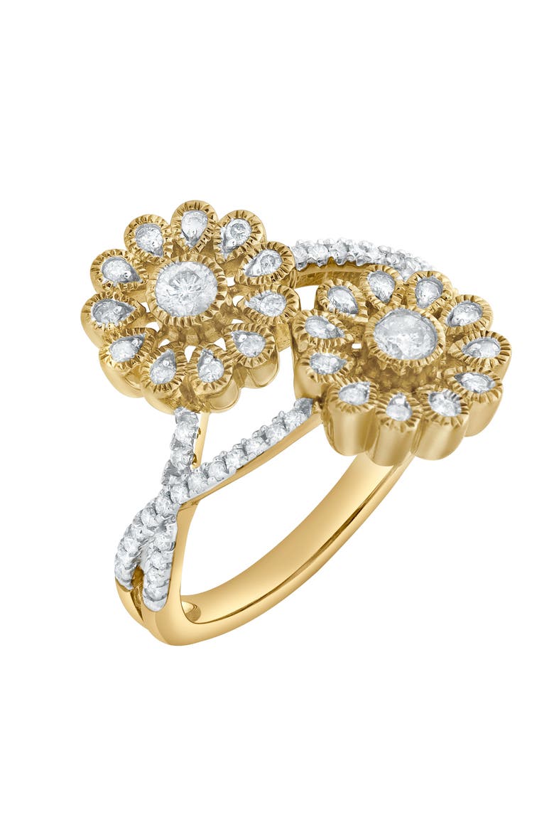 Petals of Promise 0.50 Ct Natural Diamond 10K Gold Ring, Alternate, color, 10K Yellow Gold