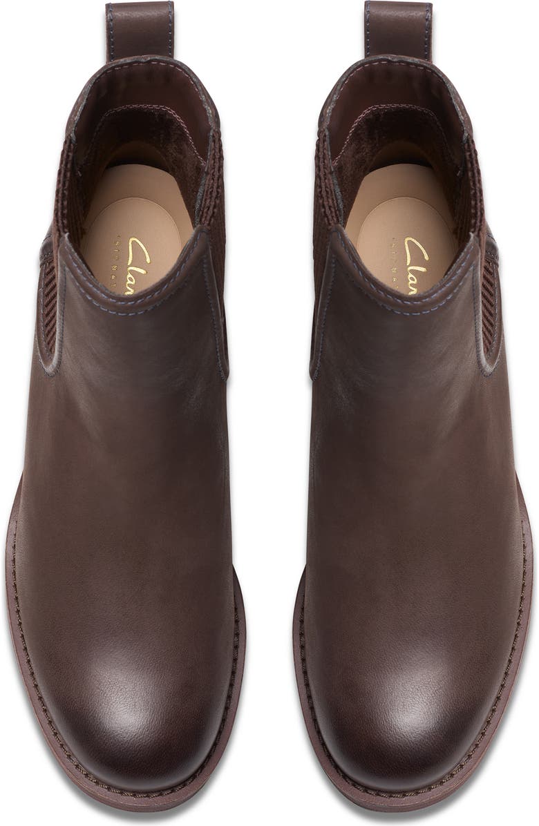 Clarks<sup>®</sup> Chamberly Top Chelsea Boot, Alternate, color, Dark Brown Lea