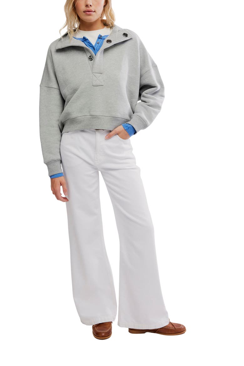 Timeless Cotton Blend Pullover, Alternate, color, HEATHER GREY