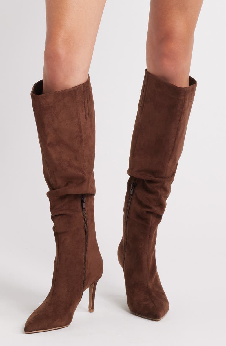 Open Edit Ariana Pointed Toe Knee High Boot, Alternate, color, Brown Dark