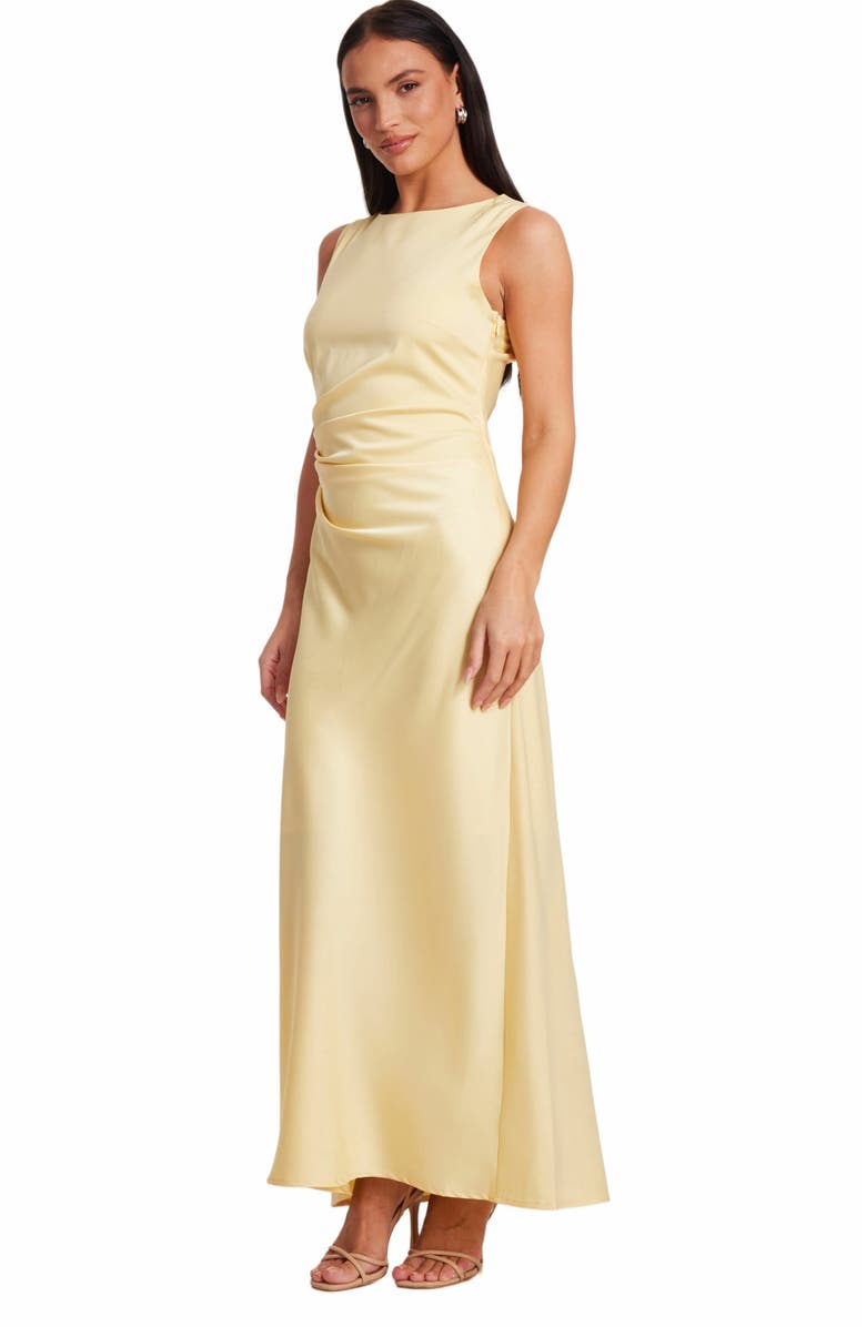 QUIZ Satin Ruched Side Maxi Dress, Alternate, color, 