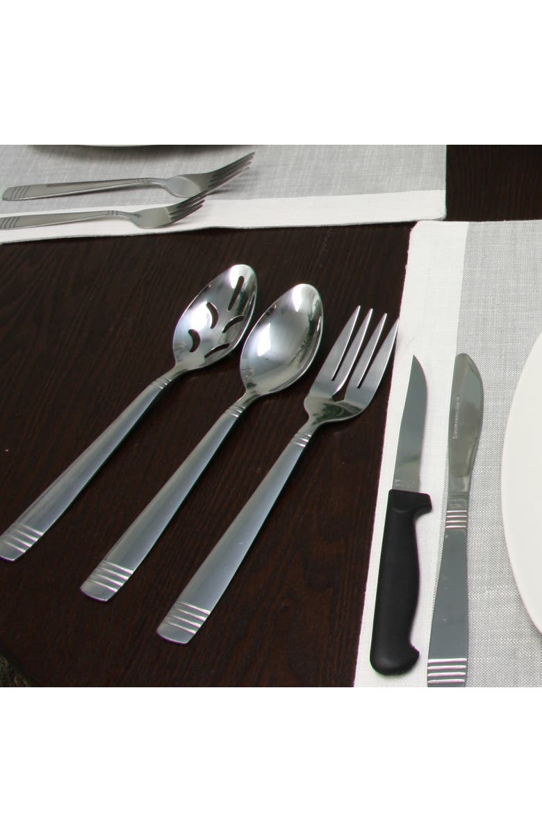 Gibson Home Palmore Plus 55 Piece Flatware Set, Alternate, color, Metallic Silver
