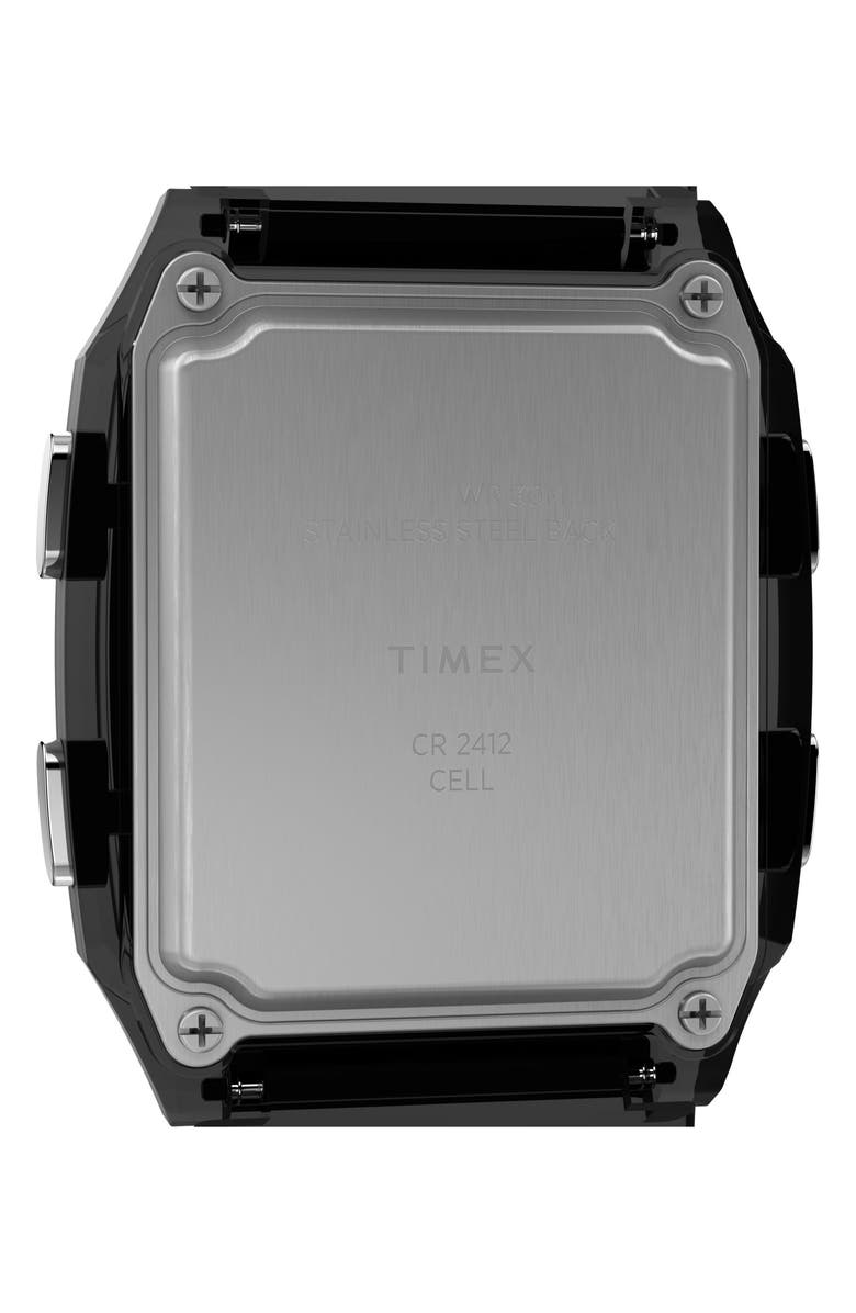 Timex<sup>®</sup> Q Timex Digital LCA Chronograph Resin Strap Watch, 35mm, Alternate, color, Gray