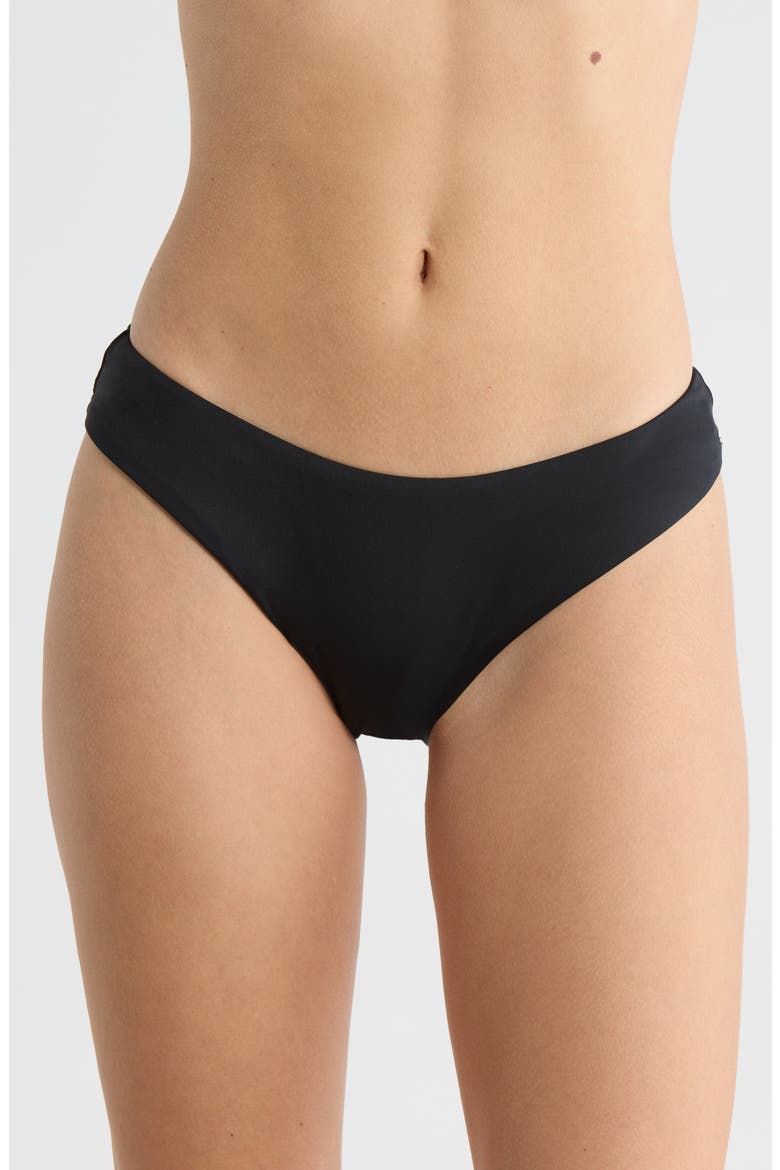 Island Goddess Ruched Bikini Bottoms, Main, color, BLACK