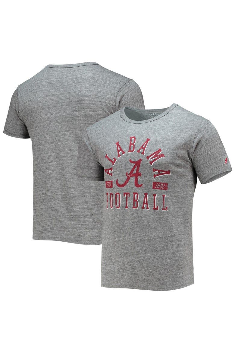 Men's League Collegiate Wear Heathered Gray Alabama Crimson Tide Football Focus Victory Falls Tri-Blend T-Shirt, Alternate, color, Heather Gray