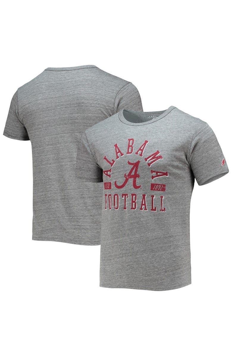 LEAGUE COLLEGIATE WEAR Men's League Collegiate Wear Heathered Gray Alabama Crimson Tide Football Focus Victory Falls Tri-Blend T-Shirt, Alternate, color, 