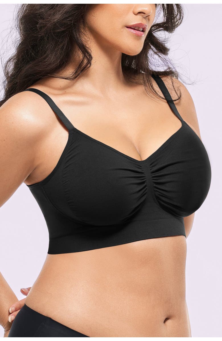 Shapellx Skin Flow Smooth Unlined Wireless Bra, Alternate, color, Classic Black