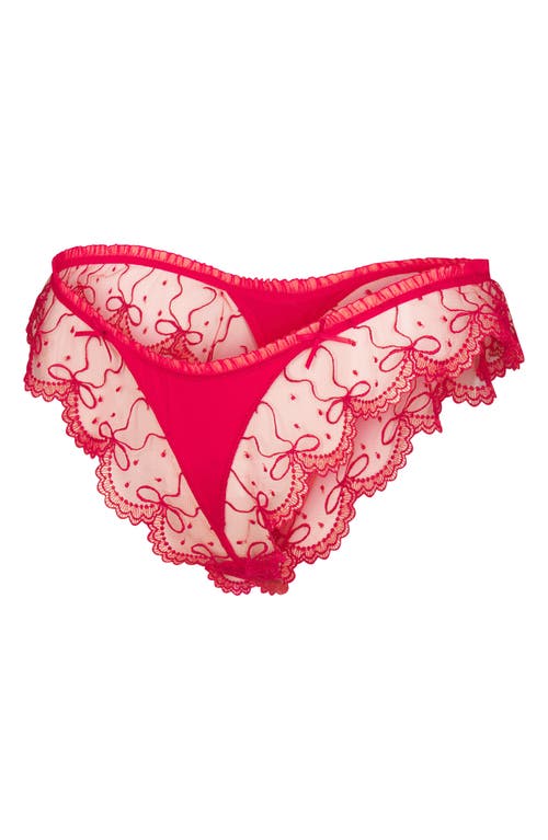 Savage X Fenty Loveline Brazillian Briefs In Timeless Red