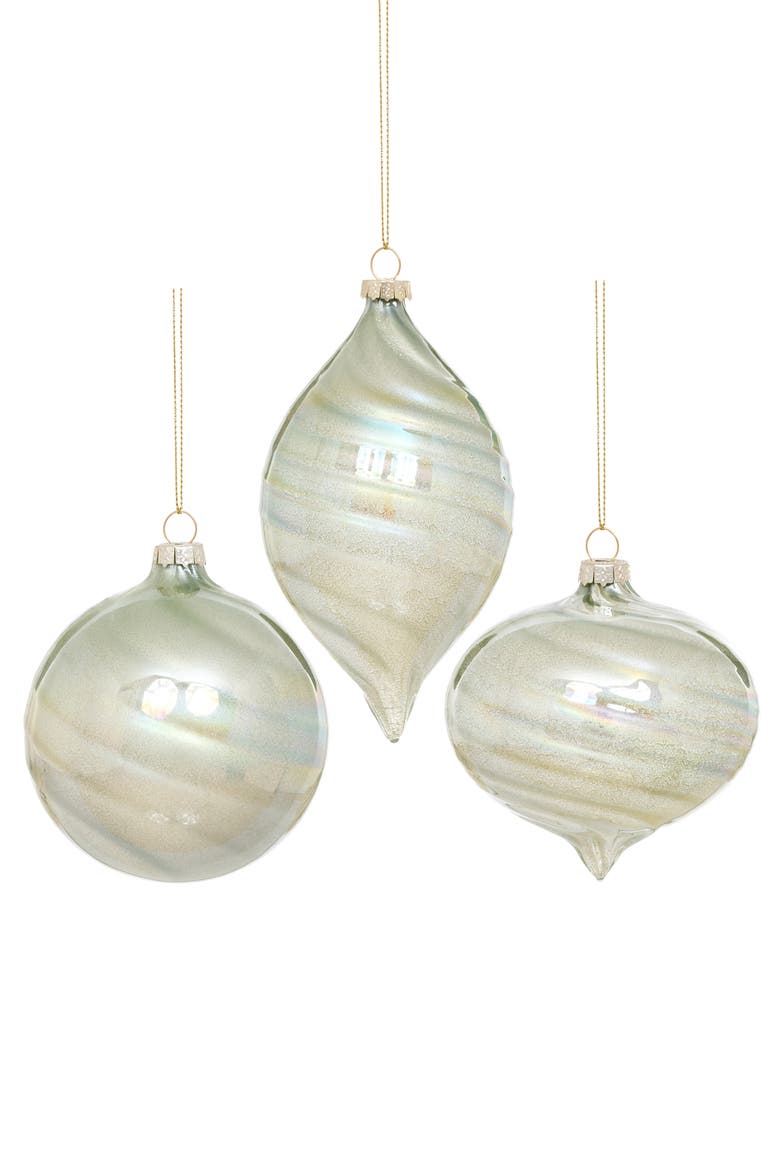 Soft Glow Swirl Ornament, Box of 6, Main, color, Pearl White
