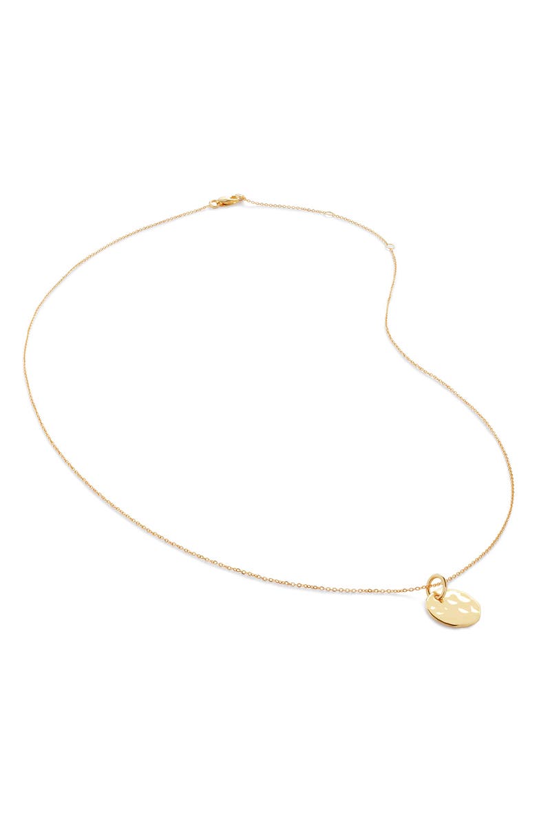 Monica Vinader Siren Disc Pendant Necklace, Main, color, 14K Solid Gold