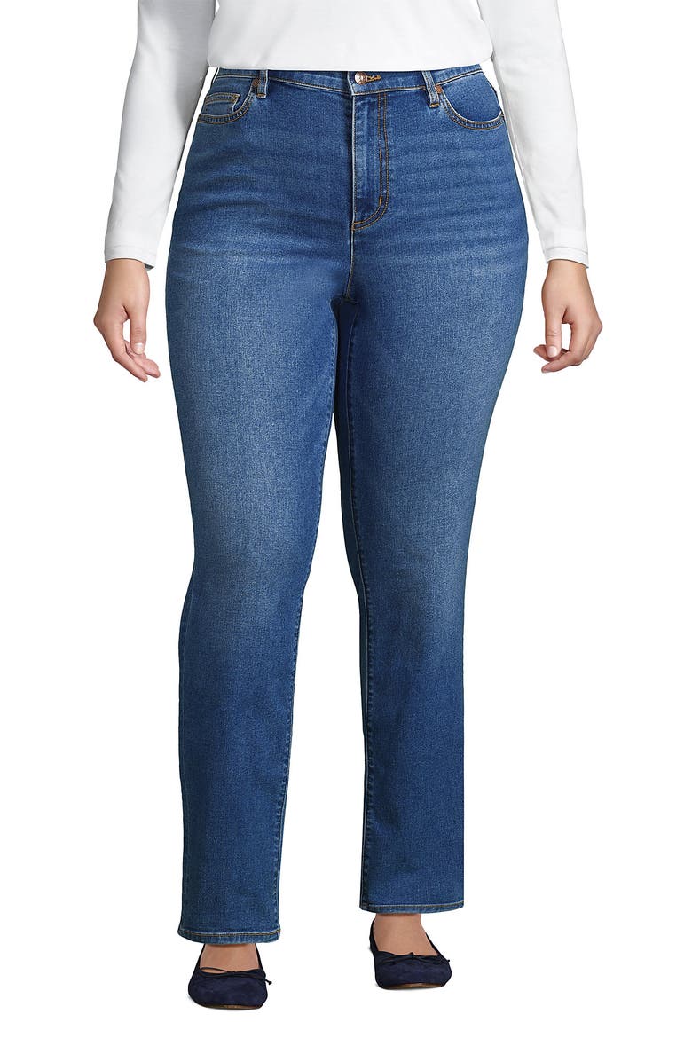 Recover High Rise Straight Leg Blue Jeans, Alternate, color, Indigo Tide Blue
