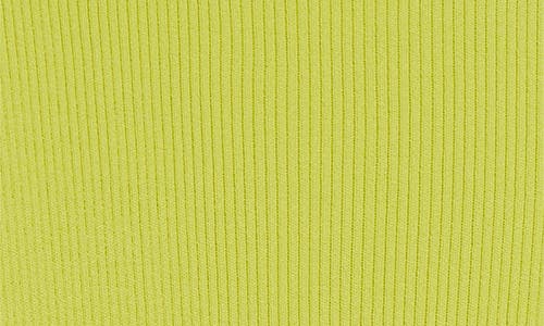 Elie Tahari The Gemma Button Shoulder Rib Sweater In Electric Lime