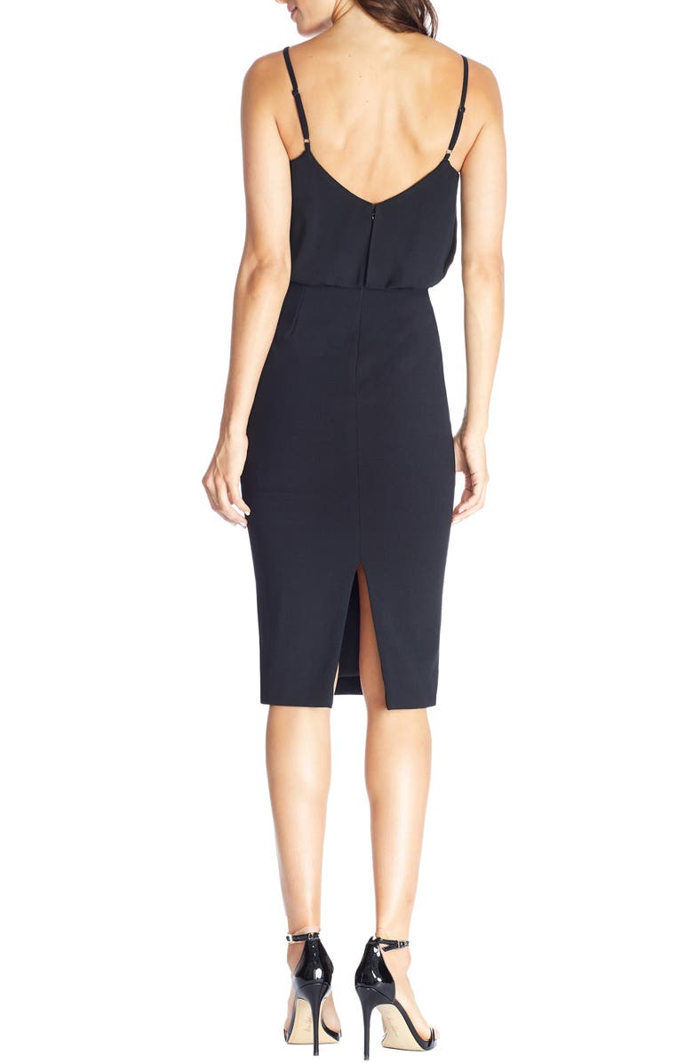 Dress the Population Alondra Blouson Sheath Dress, Alternate, color, Black