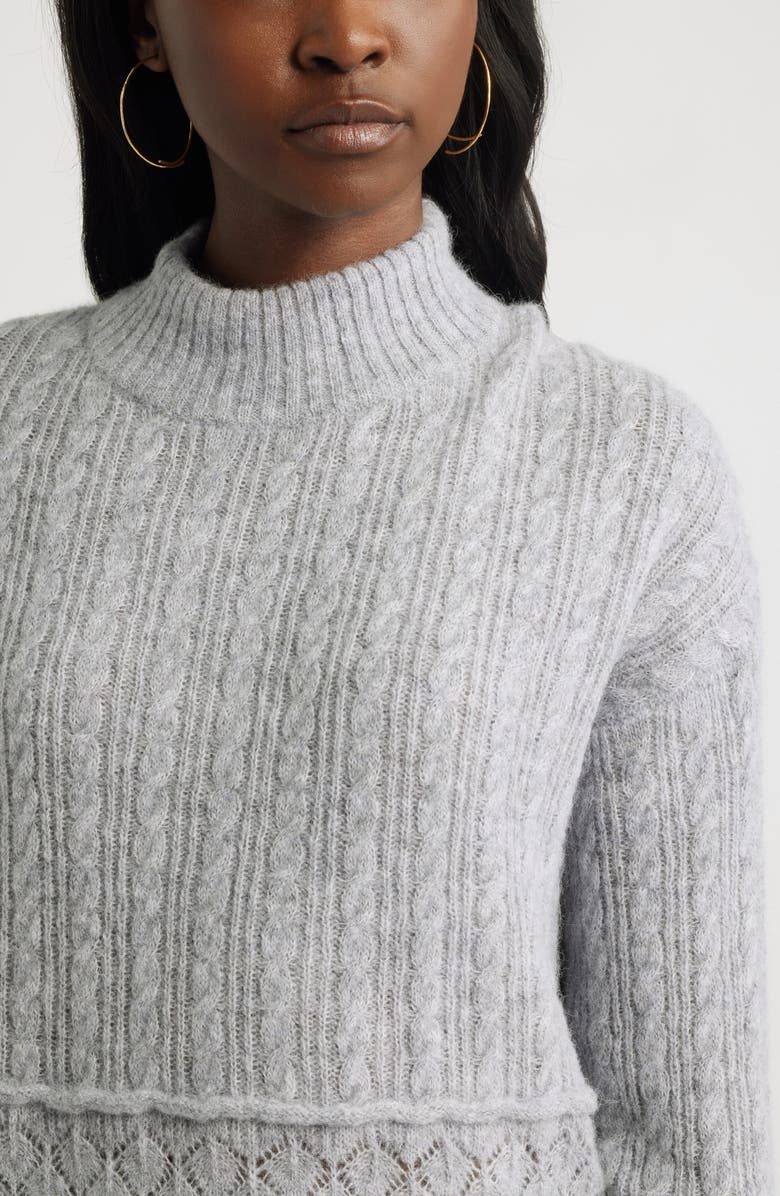 Treasure & Bond Mock Neck Alpaca & Wool Blend Sweater, Alternate, color, Grey Heather