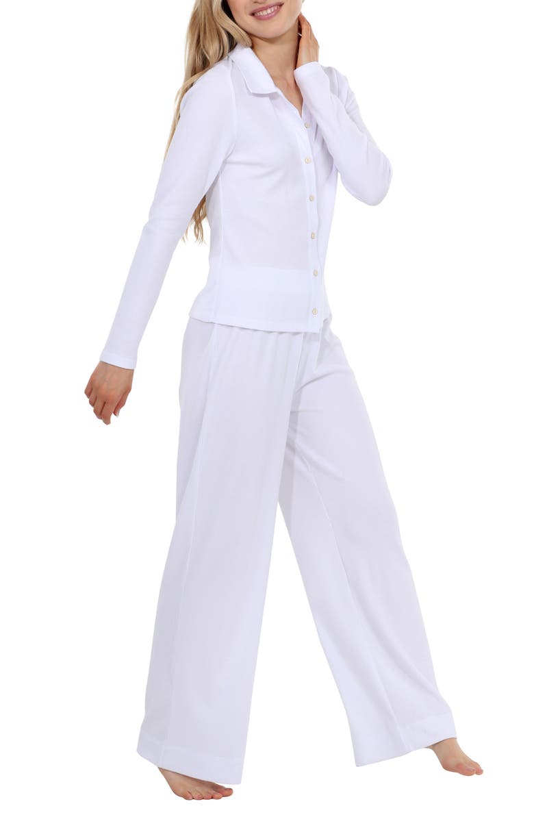 Honeydew Coffee Club Waffle Knit Pajamas, Alternate, color, White